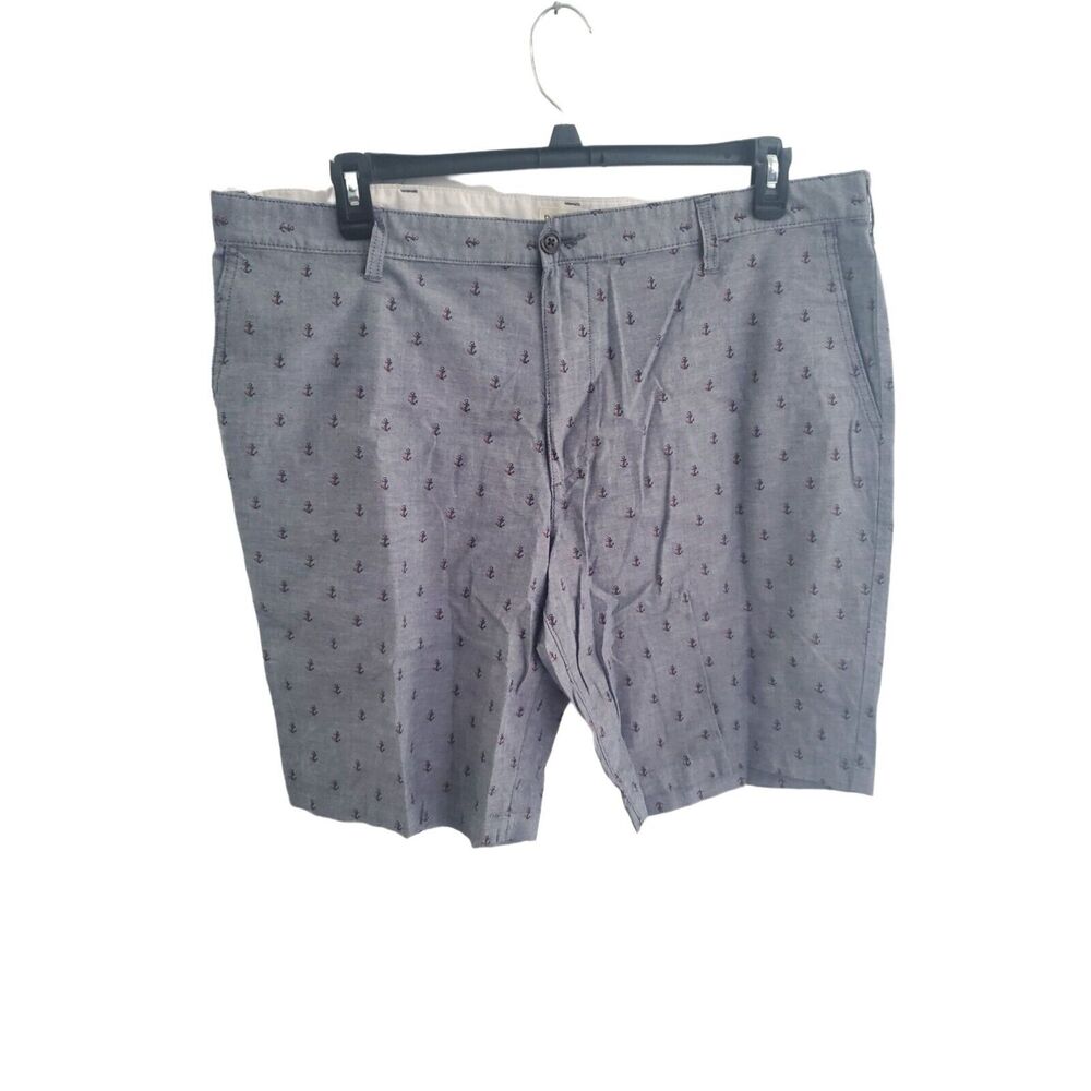 Dockers Shorts Mens 40 Chino Nautical Grey Blue High Rise Summer Casual‎ Bottoms